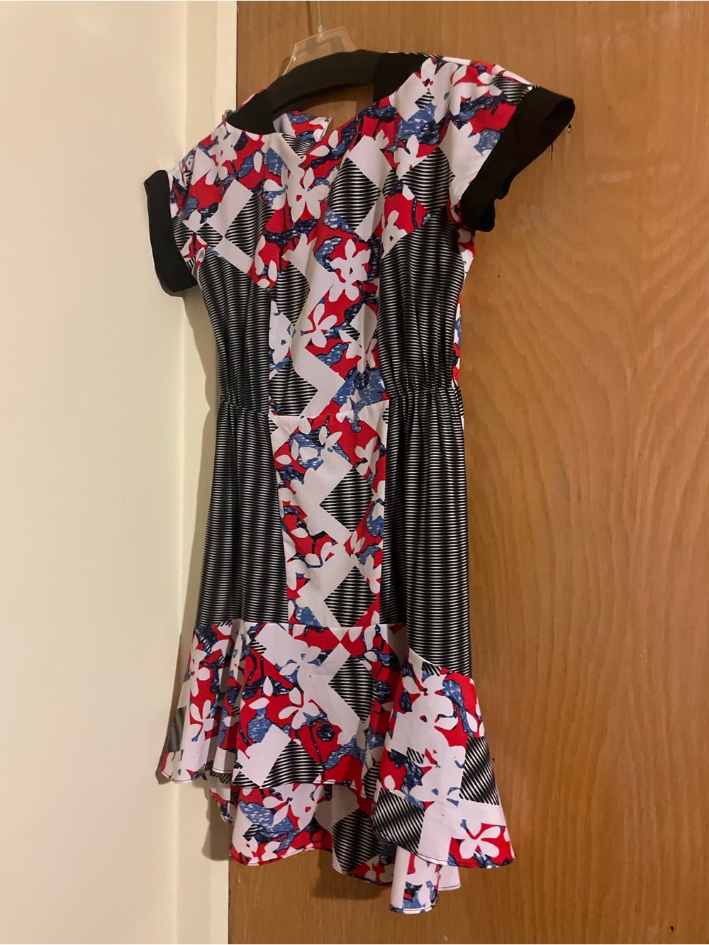 Peter Pilotto WomenBlack & Red Floral-Graphic Fit-and-Flare Dress